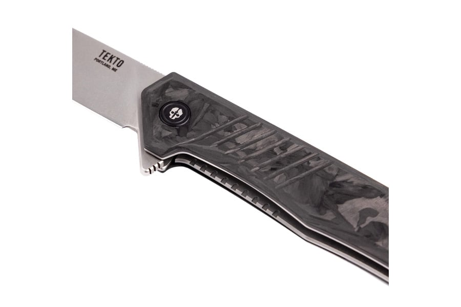 Tekto Knives F1 Alpha Folding Pocket Knife with Forged Carbon Handle